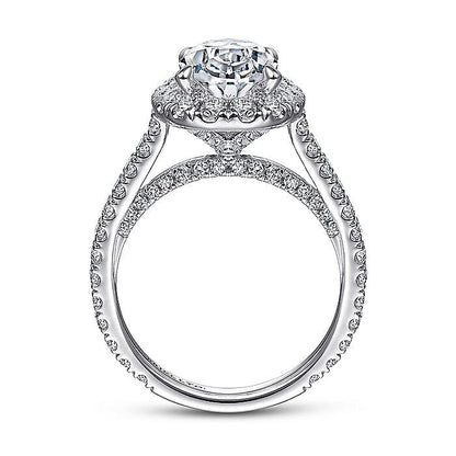 Gabriel & Co. ER14971O8W83JJ 18K White Gold Oval Halo Diamond Engagement Ring