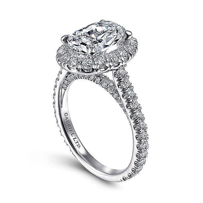 Gabriel & Co. ER14971O8W83JJ 18K White Gold Oval Halo Diamond Engagement Ring