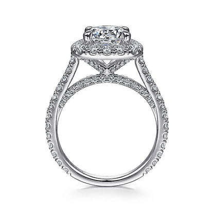 Gabriel & Co. ER14972R8W83JJ 18K White Gold Round Halo Diamond Engagement Ring