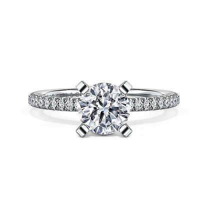 Gabriel & Co. ER15137R4W44JJ 14K White Gold Round Diamond Engagement Ring