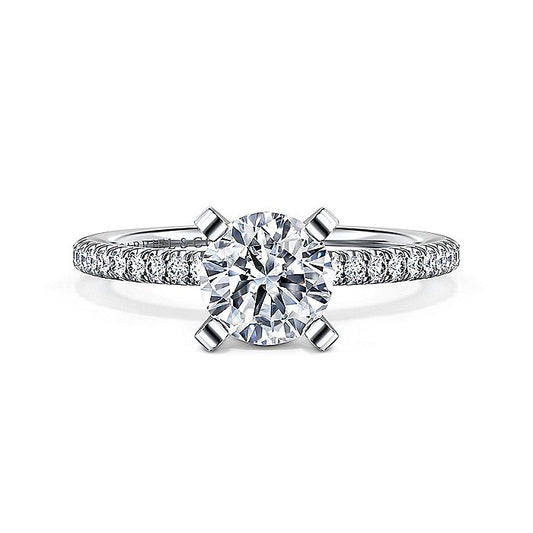 Gabriel & Co. ER15137R4W44JJ 14K White Gold Round Diamond Engagement Ring