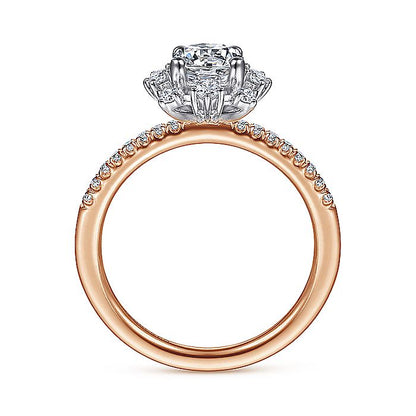 Gabriel & Co. ER15226R3T44JJ 14K White-Rose Gold Round Halo Diamond Engagement Ring