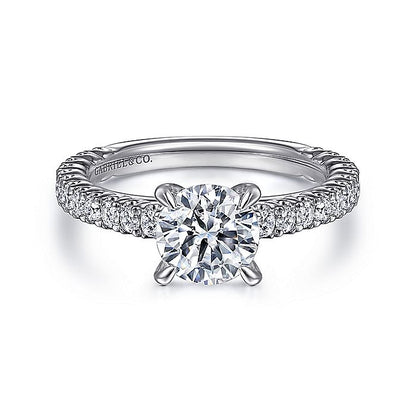 Gabriel & Co. ER15269R4W44JJ 14K White Gold Round Diamond Engagement Ring