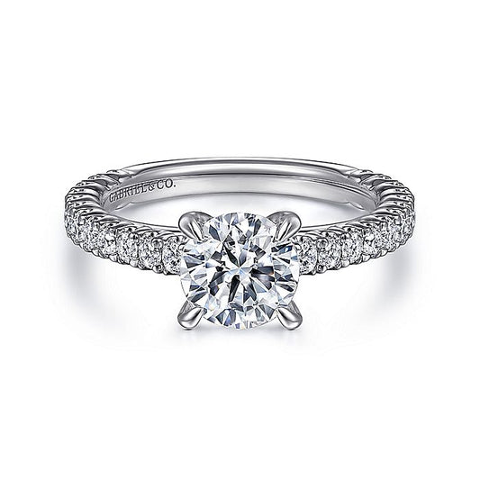 Gabriel & Co. ER15269R4W44JJ 14K White Gold Round Diamond Engagement Ring