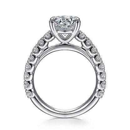Gabriel & Co. ER15270R8W44JJ 14K White Gold Round Diamond Engagement Ring