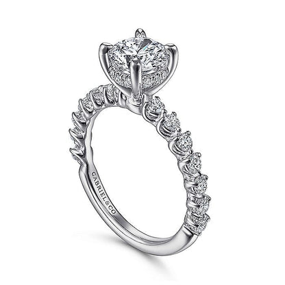 Gabriel & Co. ER15277R4W44JJ 14K White Gold Round Diamond Engagement Ring