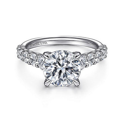 Gabriel & Co. ER15344R8W83JJ 18K White Gold Round Diamond Engagement Ring