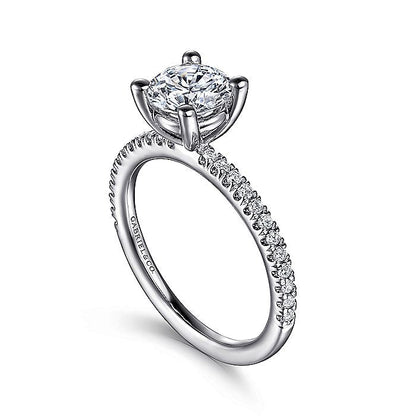 Gabriel & Co. ER15525R4W44JJ 14K White Gold Round Diamond Engagement Ring