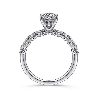 Gabriel & Co. ER15607R4W44JJ 14K White Gold Round Diamond Engagement Ring