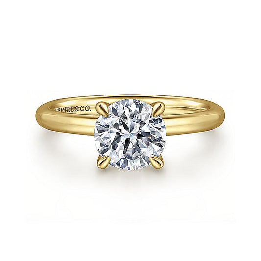 Gabriel & Co. ER15619R6Y4JJJ 14K Yellow Gold Round Solitaire Engagement Ring