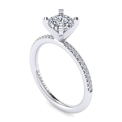 Gabriel & Co. ER16056R4W44JJ 14K White Gold Round Diamond Engagement Ring
