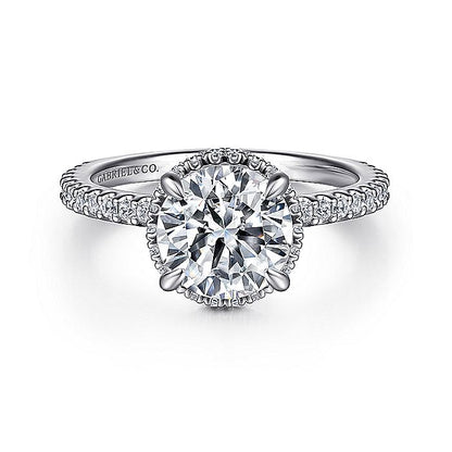 Gabriel & Co. ER16158R6W44JJ 14K White Gold Round Diamond Engagement Ring