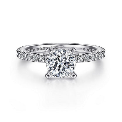 Gabriel & Co. ER4124PT4JJ Platinum Round Diamond Engagement Ring