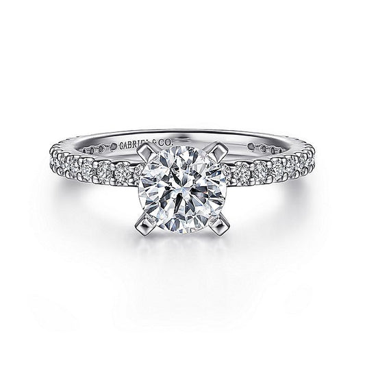 Gabriel & Co. ER4124PT4JJ Platinum Round Diamond Engagement Ring