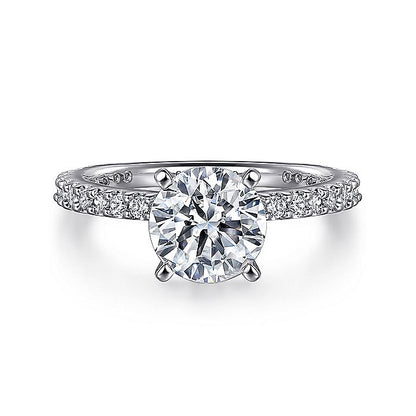 Gabriel & Co. ER4124R6W44JJ 14K White Gold Round Diamond Engagement Ring