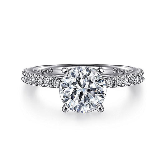 Gabriel & Co. ER4124R6W44JJ 14K White Gold Round Diamond Engagement Ring