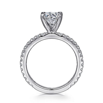Gabriel & Co. ER4124W44JJ 14K White Gold Round Diamond Engagement Ring