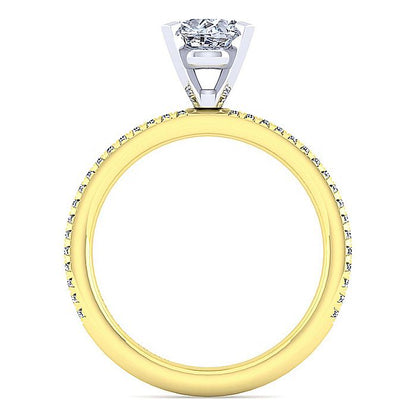 Gabriel & Co. ER4181O4M44JJ 14K White-Yellow Gold Oval Diamond Engagement Ring