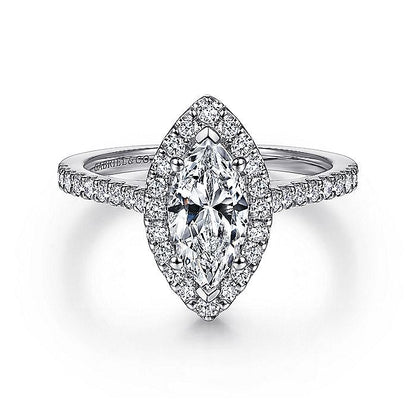 Gabriel & Co. ER6419M4W44JJ 14K White Gold Marquise Halo Diamond Engagement Ring