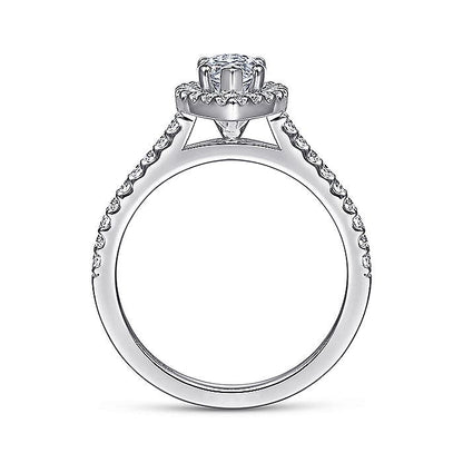 Gabriel & Co. ER6419M4W44JJ 14K White Gold Marquise Halo Diamond Engagement Ring