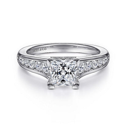 Gabriel & Co. ER6664S4W44JJ 14K White Gold Princess Cut Diamond Engagement Ring