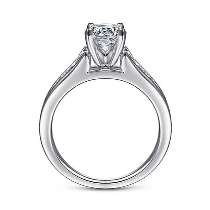 Gabriel & Co. ER6664W44JJ 14K White Gold Round Diamond Engagement Ring