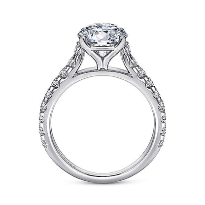Gabriel & Co. ER7016W44JJ 14K White Gold Round Diamond Engagement Ring