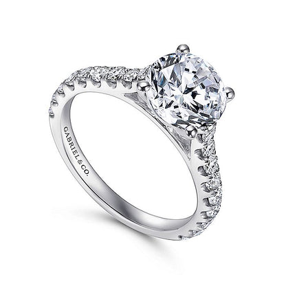 Gabriel & Co. ER7016W44JJ 14K White Gold Round Diamond Engagement Ring