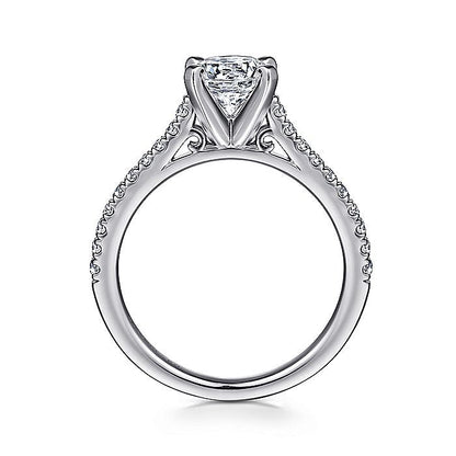 Gabriel & Co. ER7224W44JJ 14K White Gold Round Diamond Engagement Ring