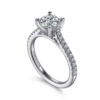 Gabriel & Co. ER7224W44JJ 14K White Gold Round Diamond Engagement Ring