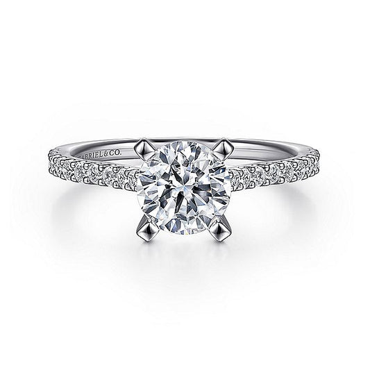 Gabriel & Co. ER7227PT4JJ Platinum Round Diamond Engagement Ring