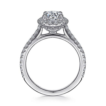 Gabriel & Co. ER7259W44JJ 14K White Gold Round Halo Diamond Engagement Ring