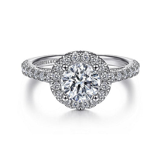 Gabriel & Co. ER7261PT4JJ Platinum Round Halo Diamond Engagement Ring