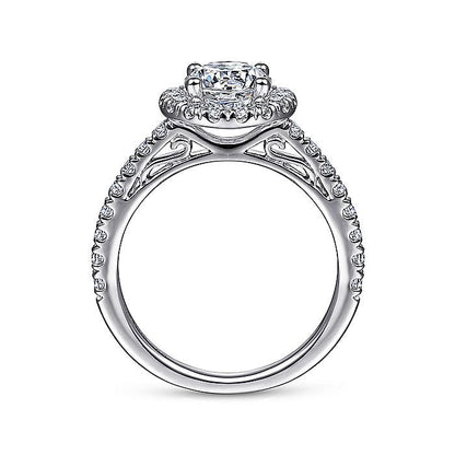 Gabriel & Co. ER7261PT4JJ Platinum Round Halo Diamond Engagement Ring