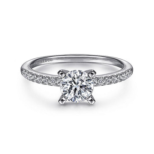 Gabriel & Co. ER7973W44JJ 14K White Gold Round Diamond Engagement Ring