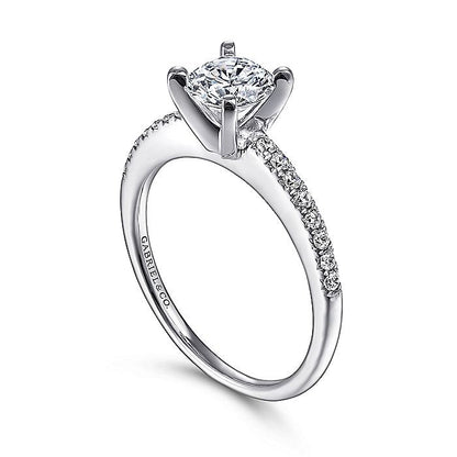 Gabriel & Co. ER7973W44JJ 14K White Gold Round Diamond Engagement Ring