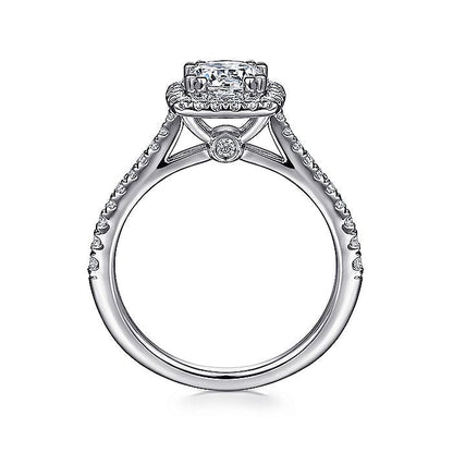 Gabriel & Co. ER8152W44JJ 14K White Gold Cushion Halo Round Diamond Engagement Ring