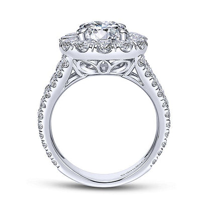 Gabriel & Co. ER8326W44JJ 14K White Gold Round Halo Diamond Engagement Ring