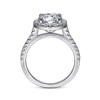 Gabriel & Co. ER9349W44JJ 14K White Gold Round Halo Diamond Engagement Ring