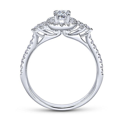 Gabriel & Co. ER98995W44JJ.CSD4 14K White Gold Oval Halo Complete Diamond Engagement Ring