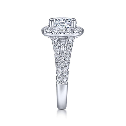 Gabriel & Co. 14k White Gold Contemporary Halo Engagement Ring