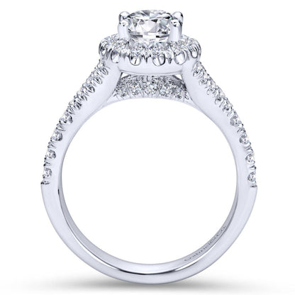 Gabriel & Co. 14k White Gold Contemporary Halo Engagement Ring