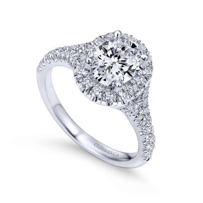 Gabriel & Co. 14k White Gold Contemporary Halo Engagement Ring