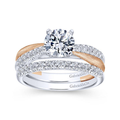 Gabriel & Co. 14k Two Tone Gold Contemporary Twisted Engagement Ring