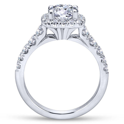 Gabriel & Co. 14k White Gold Contemporary Halo Engagement Ring