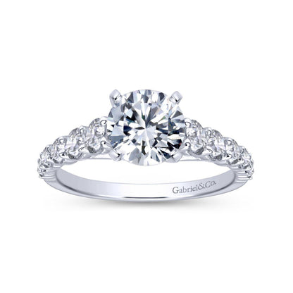 Gabriel & Co. 14k White Gold Contemporary Straight Engagement Ring