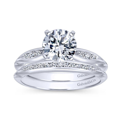 Gabriel & Co. 14k White Gold Contemporary Straight Engagement Ring