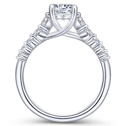 Gabriel & Co. 14k White Gold Contemporary Straight Engagement Ring