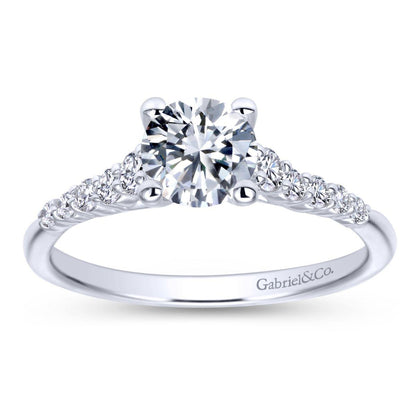 Gabriel & Co. 14k White Gold Contemporary Straight Engagement Ring