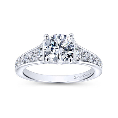 Gabriel & Co. 14k White Gold Contemporary Straight Engagement Ring